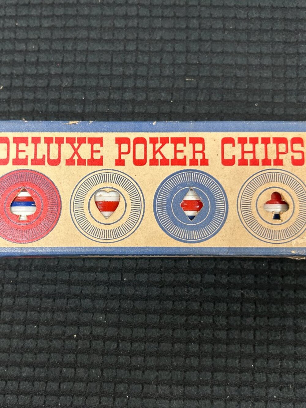 Vintage Deluxe Poker Chips Red Blue White